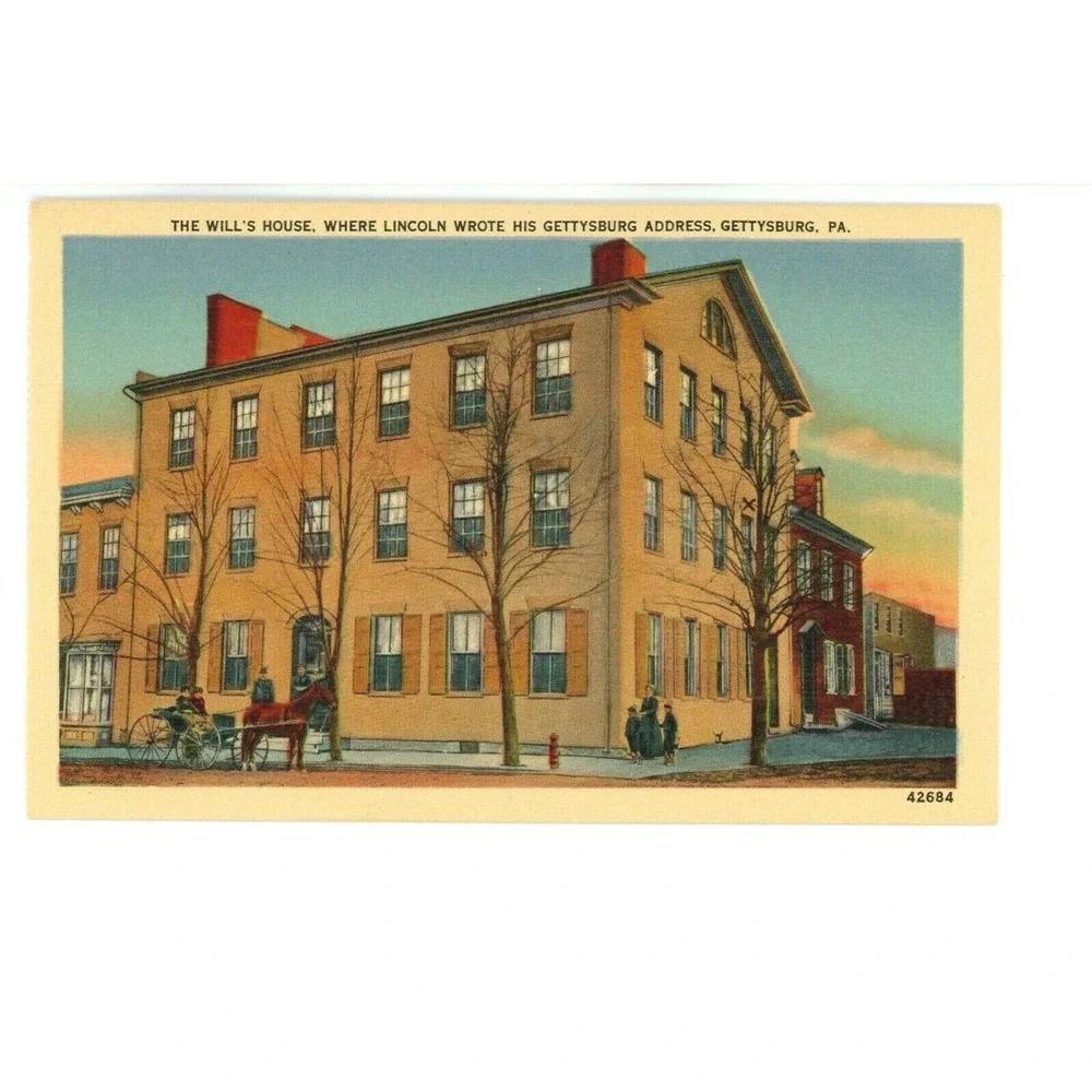 Vintage Postcard‎ Gettysburg PA Pennsylvania Wills House President Lincoln USA